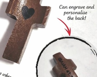 Personalised mini cross | Catholic gifts for anxiety | Grief| mourning | Fidget prayer | Religious gift | Christian gifts| pocket cross