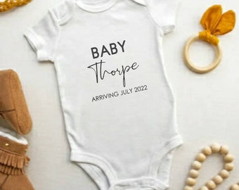 Baby Arriving Soon | Baby Announcement | Personalised baby bodysuit | Pregnancy Announcement onesie