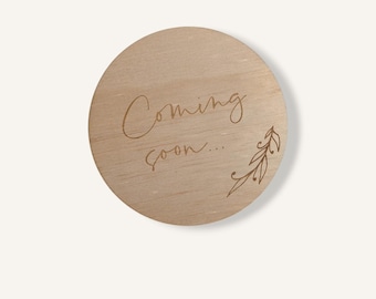 Pregnancy Announcement Disc | Announcement Plaque | Pregnancy Announcement | Baby Announcement | Baby Arriving| Coming soon| Baby photo prop