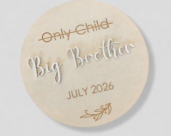 Only Child Sibling Announcement Disc | Pregnancy Announcement | Baby prop | Baby photo prop