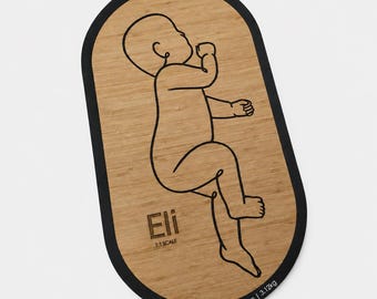 1:1 Scale Baby Nursery Art | True Size Baby Timber Edition - Lifesize Baby Birth Plaque – Custom Timber Keepsake,