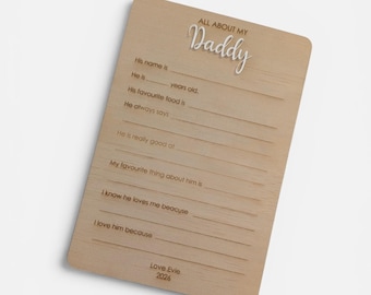 All about My Dad wooden plaque