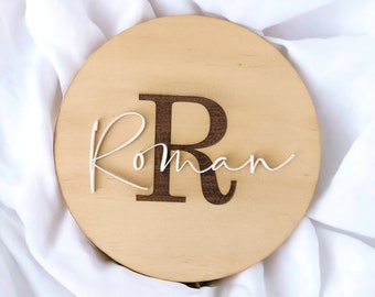 Personalised Name Plaque with initial | Children's name plaque| kids bedroom Decor | Personalised Door Sign | Round Name Sign