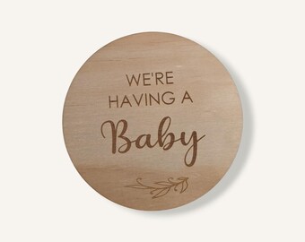 We're Having a Baby | Pregnancy Announcement Disc | Baby Announcement Plaque | Baby photo prop | Baby Announcement | Baby Arriving