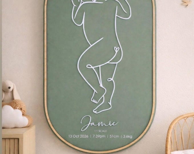 Featured listing image: 1:1 Scale Baby Birth Plaque