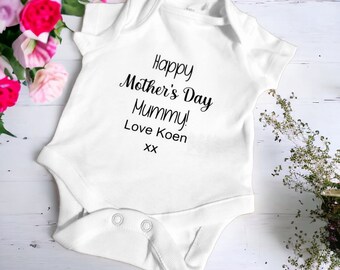 Mother's day bodysuit | Personalised baby bodysuit | Mothers day onesie | Happy Mother's Day Mummy