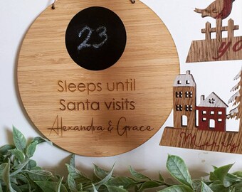 Personalised Sleeps until Santa Visits Sign