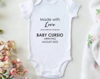 Made with love and a little bit of science | Baby Announcement | Personalised baby bodysuit | Pregnancy Announcement onesie | IVF Baby
