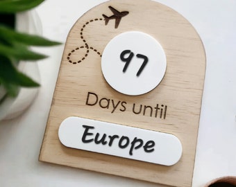 Holiday Countdown Sign| Arch plaque | Travel countdown sign