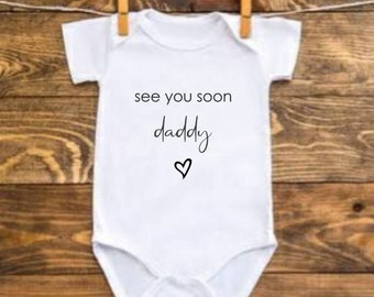 See you soon daddy | See you soon Grandma | Partner Baby Announcement | Personalised baby bodysuit | Pregnancy Announcement onesie