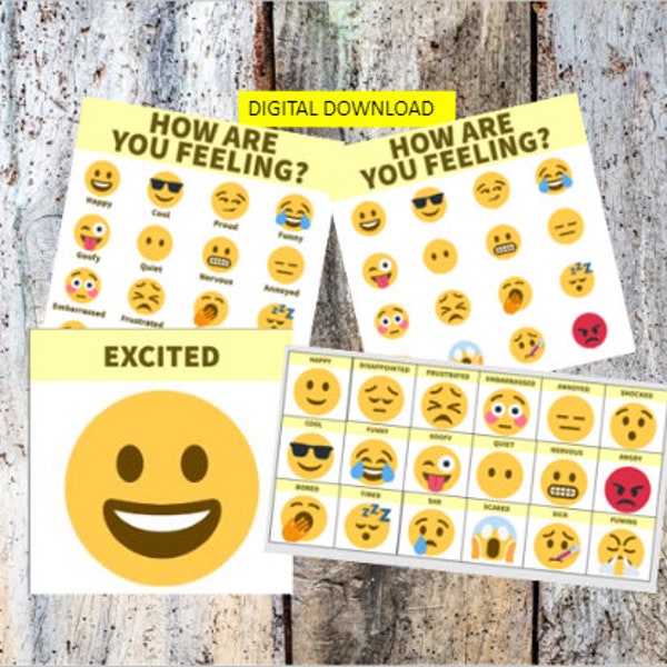 Emoji Printable  Display / Feelings & Emotions chart / Flashcards Perfect for Pre, Primary and Secondary School / Education Materials