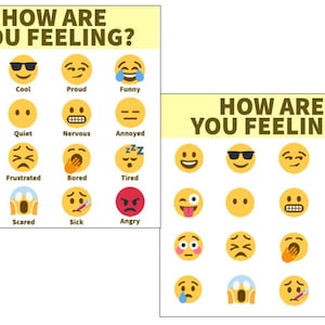  Emoji Printable Display / Feelings & Emotions Chart / Flashcards ...