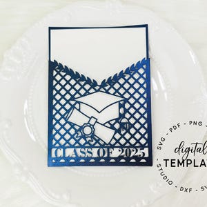 5X7 Class of 2025 Graduation Invitation Pocketfold Envelope Template for Graduation Svg, AI Eps, Dxf, Silhouette Cameo, Cricut