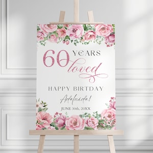 Geburtstags-Banner 'Happy 60. Birthday' Pink, 3,66 M – Wasserdichte Folie Für Party-Dekoration