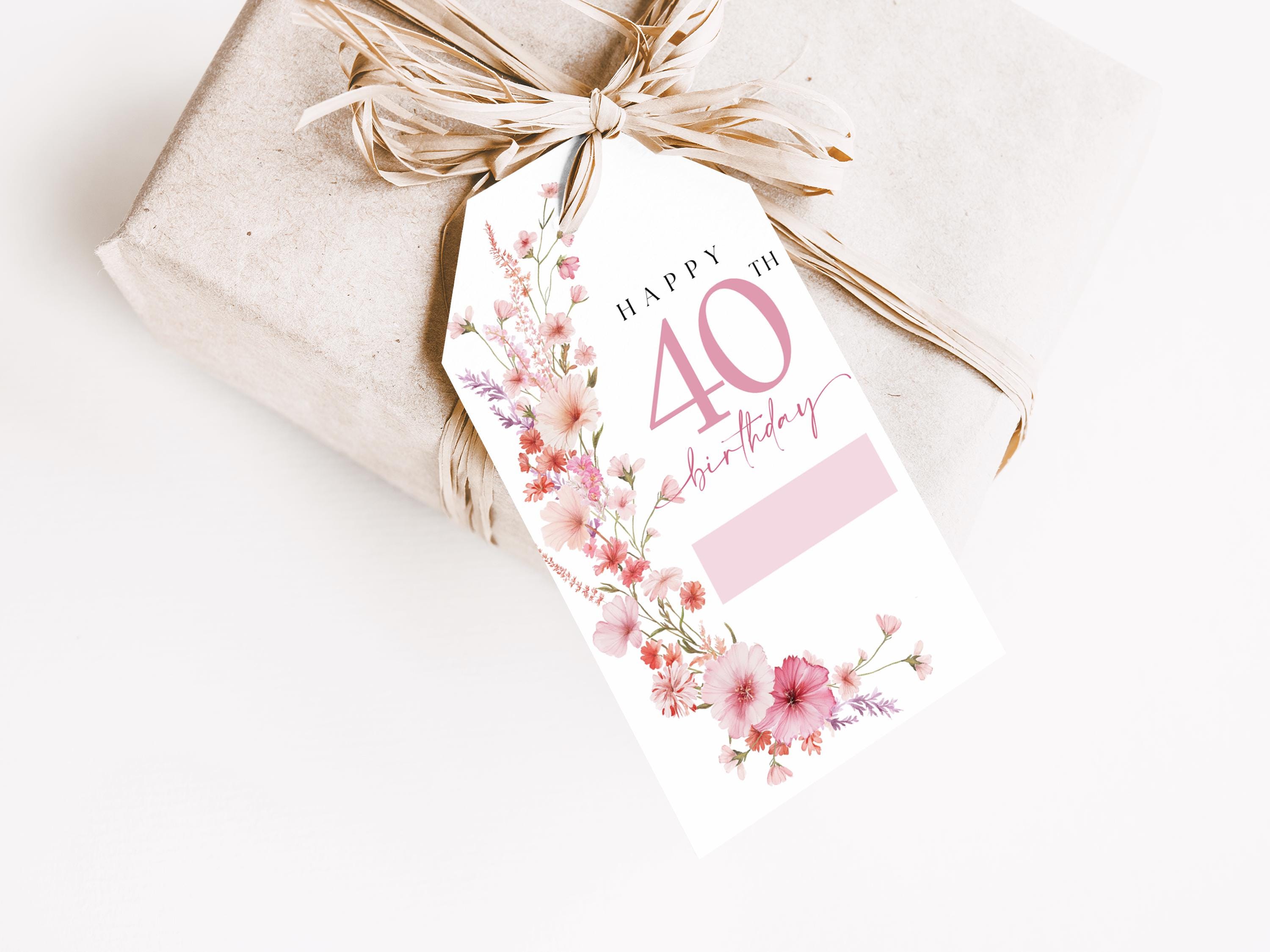 Borsa Regalo 40° Compleanno Uomo Donna – Shopping Bag Con Manici In Cotone, Design Divertente Per 40 Anni, 42x38 Cm, 10 Litri
