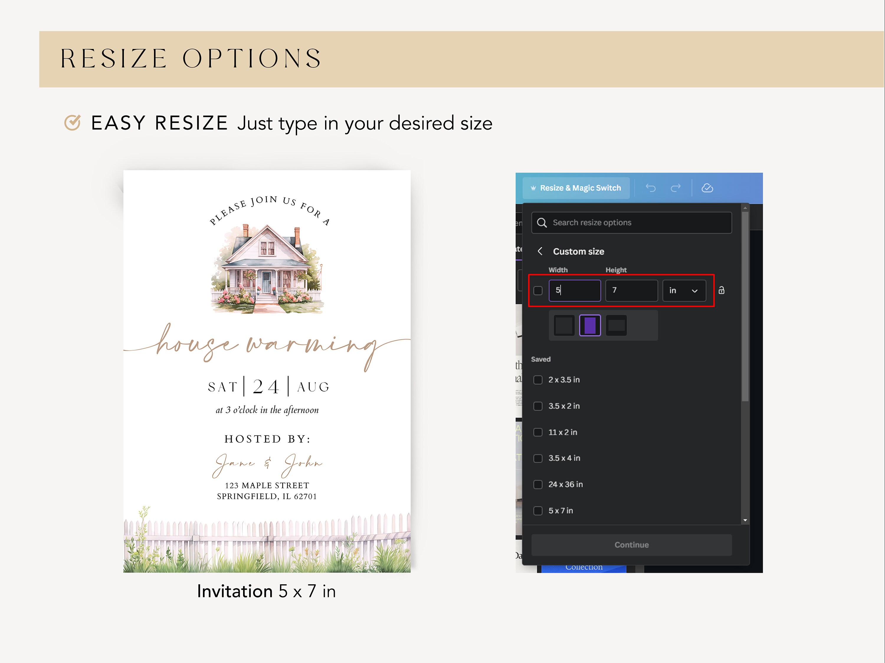 Editable Housewarming Invitation Canva Template, Minimalist New Home ...