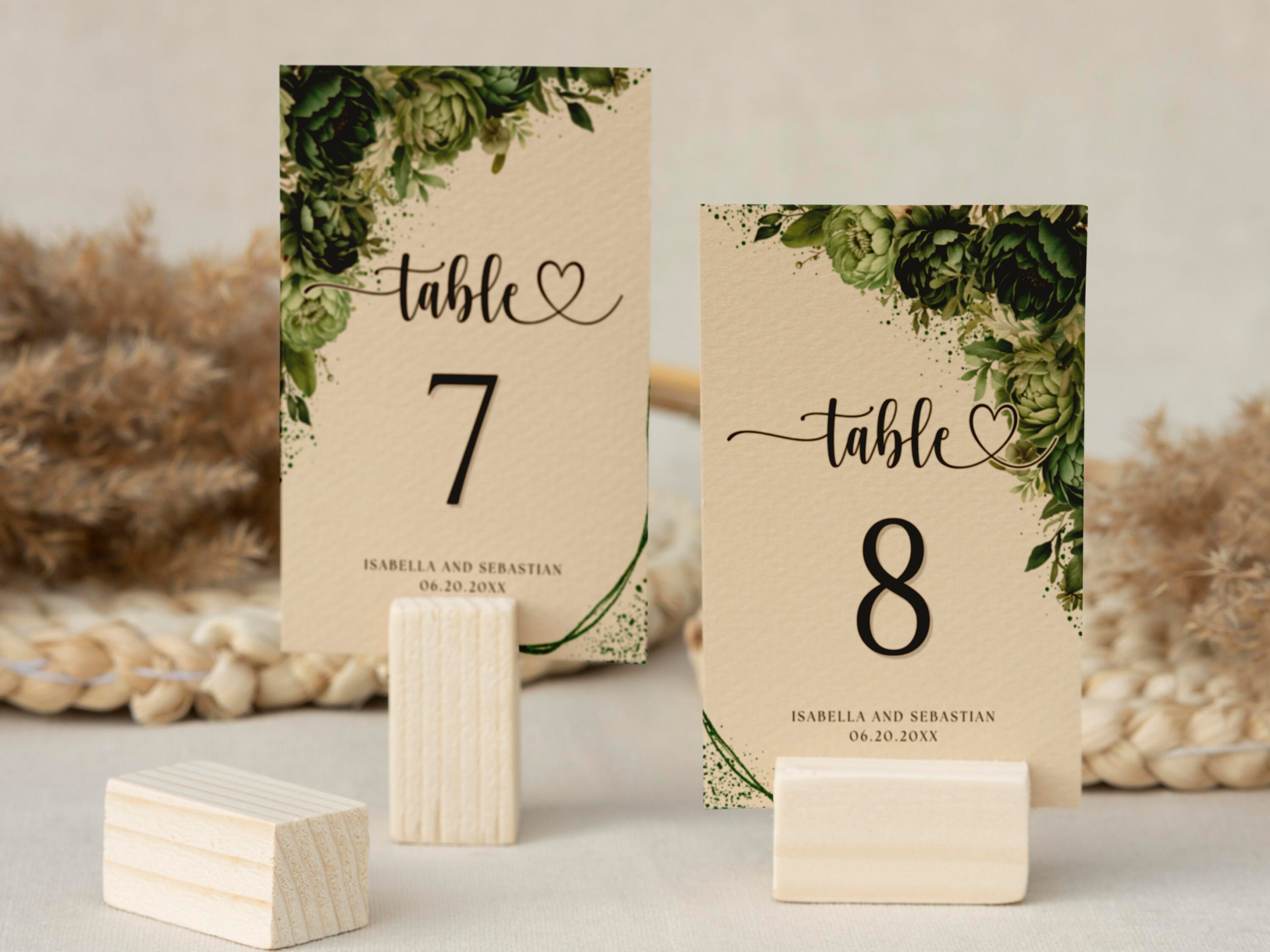 Emerald Green Wedding Large Table Numbers, Moss Green Flowers Peonies ...