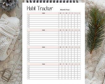 Digital Habit Tracker for Self Care Tracker, Wellness Planner, Printable Habits, Daily Habit Planner, Wellness Tracker, Self Care Tracker