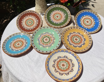 Large Bulgarian Plates - Bulgarian Pottery - Handmade Ceramic Plate - Serving Plate - Dinner Plate Decorative Plate - Colorful