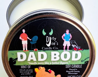 Dad Bod (Funny Dad Candle) (Fresh Cut Grass Scent)