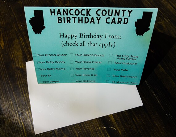 Hancock County Birthday Card