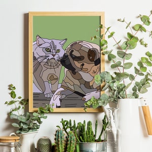 custom pet portrait, dog portrait, cat portrait, pet portrait drawing, sketches from photo, personalized gifts