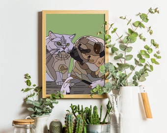 custom pet portrait, dog portrait, cat portrait, pet portrait drawing, sketches from photo, personalized gifts