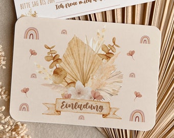 Einladung Kindergeburtstag, Boho Party, Boho Einladung zum Geburtstag, Kindergeburtstag, Boho Geburtstag, Regenbogen Kindergeburtstag, Boho