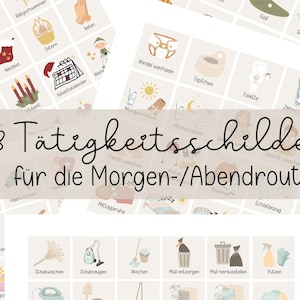 PDF, Tagesplan Kinder, Routineplan Kinder, Meine Routine, Kinder Morgenroutine, Kinder Abendroutine, Routinekarten, Routinetafel, Download