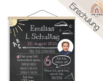 Einschulung, Schulkind, digital, Schulkind Meilensteintafel, Einschulung Tafel, Geschenk zur Einschulung, Meilensteintafel, Schule, Download