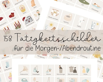 PDF, Tagesplan Kinder, Routineplan Kinder, Meine Routine, Kinder Morgenroutine, Kinder Abendroutine, Routinekarten, Routinetafel, Download