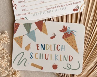 Einladung Einschulung, Schulkind 2024, Einladung Schulkind, 1 Klasse Einladung, Geschenk Schulkind, Einschulungsfeier, Schulkind Deko