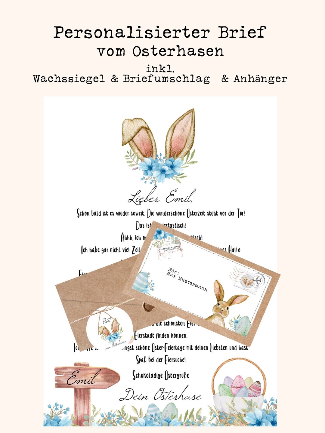 Brief Vom Osterhasen Post Personalisierter Brief - Etsy
