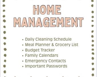 Home Management Binder Digital Download