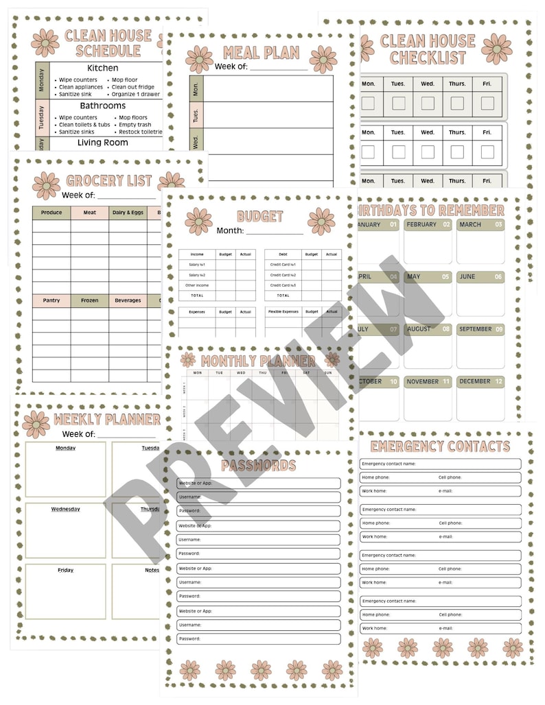 Home Management Binder Digital Download - Etsy