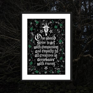 Satanic Temple Art Print: Vegan Gothic Home Decor (A2 Poster)