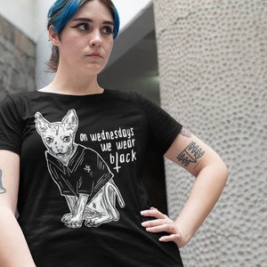 Doom Cat Sphynx Tshirt Tee on Wednesdays We Wear - Etsy UK