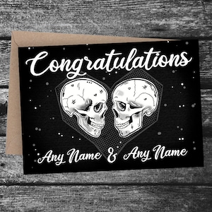 Carte de mariage tête de mort TOUT NOM