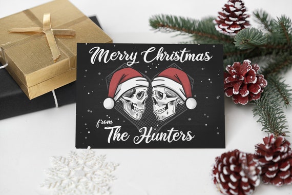 Goth Skull ANY NAMES Christmas Card Gothic Happy Holidays - Etsy UK Goth Skull ANY NAMES Christmas Card Gothic Happy Holidays - Etsy UK