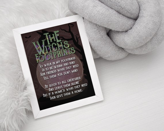 Hexe Kunstdruck Die Fussabdrucke Der Hexe Witchy Etsy