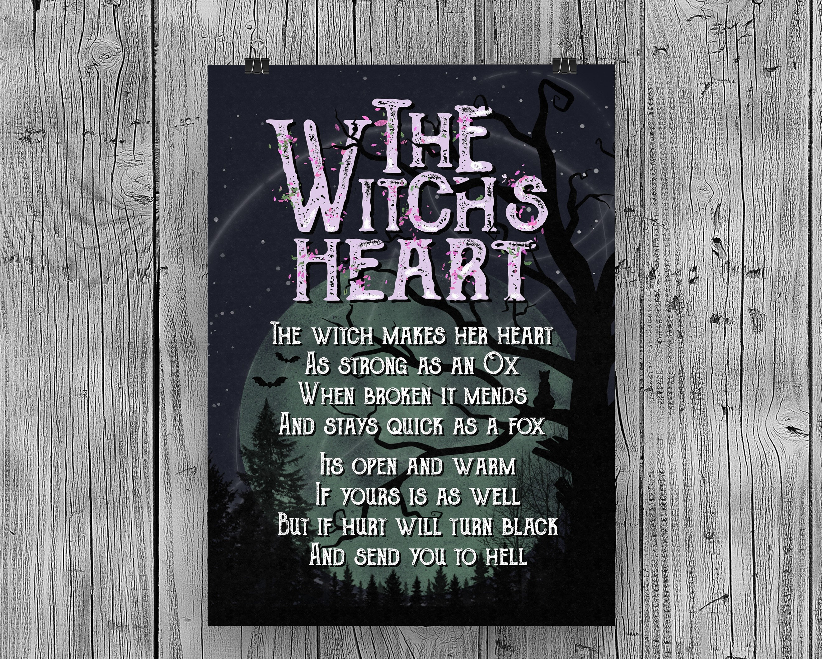Witch Wall Art Print The Witch's Heart Love Etsy 日本