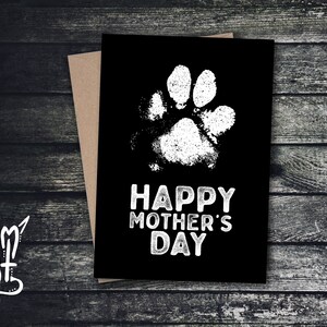 Gótico "Feliz Día de la Madre" Desde el Perro Saludos de Mascotas Personalizado Gótico Bruja Mamá Mami Mamá Momia Negro Bruja Pata Estampada Dulce