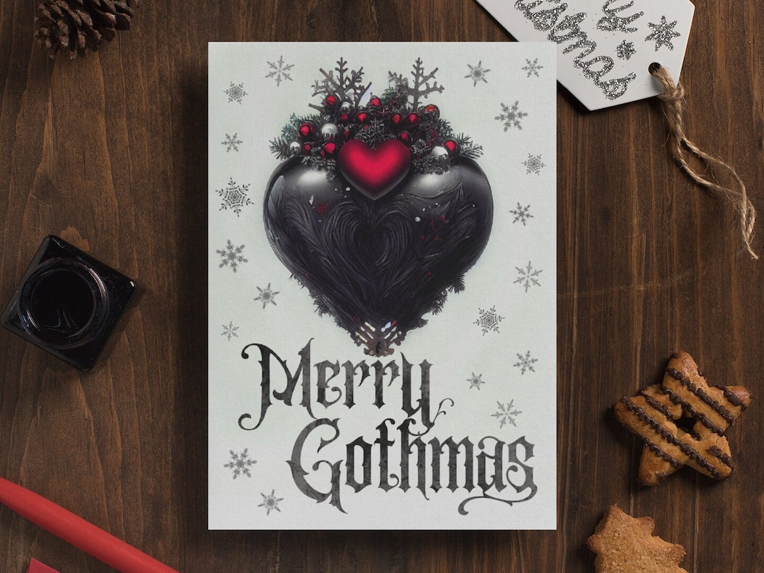 Goth Christmas Card Merry Gothmas Gothic Holiday Greeting - Etsy