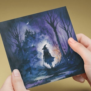 Carte de voeux gothique Bravo, anniversaire, désolé, je pense à vous, condoléances, sorcière gothique, noir foncé, personnalisée, vous avez cette magie