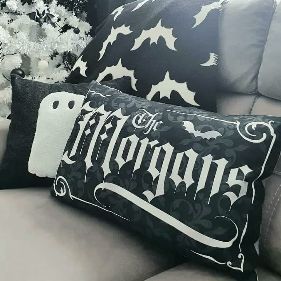 Gothic Personalised Gift ANY NAME soft vegan faux suede throw pillow …