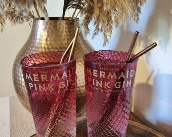 Mermaid Pink Gin Bottle Gin Glasses