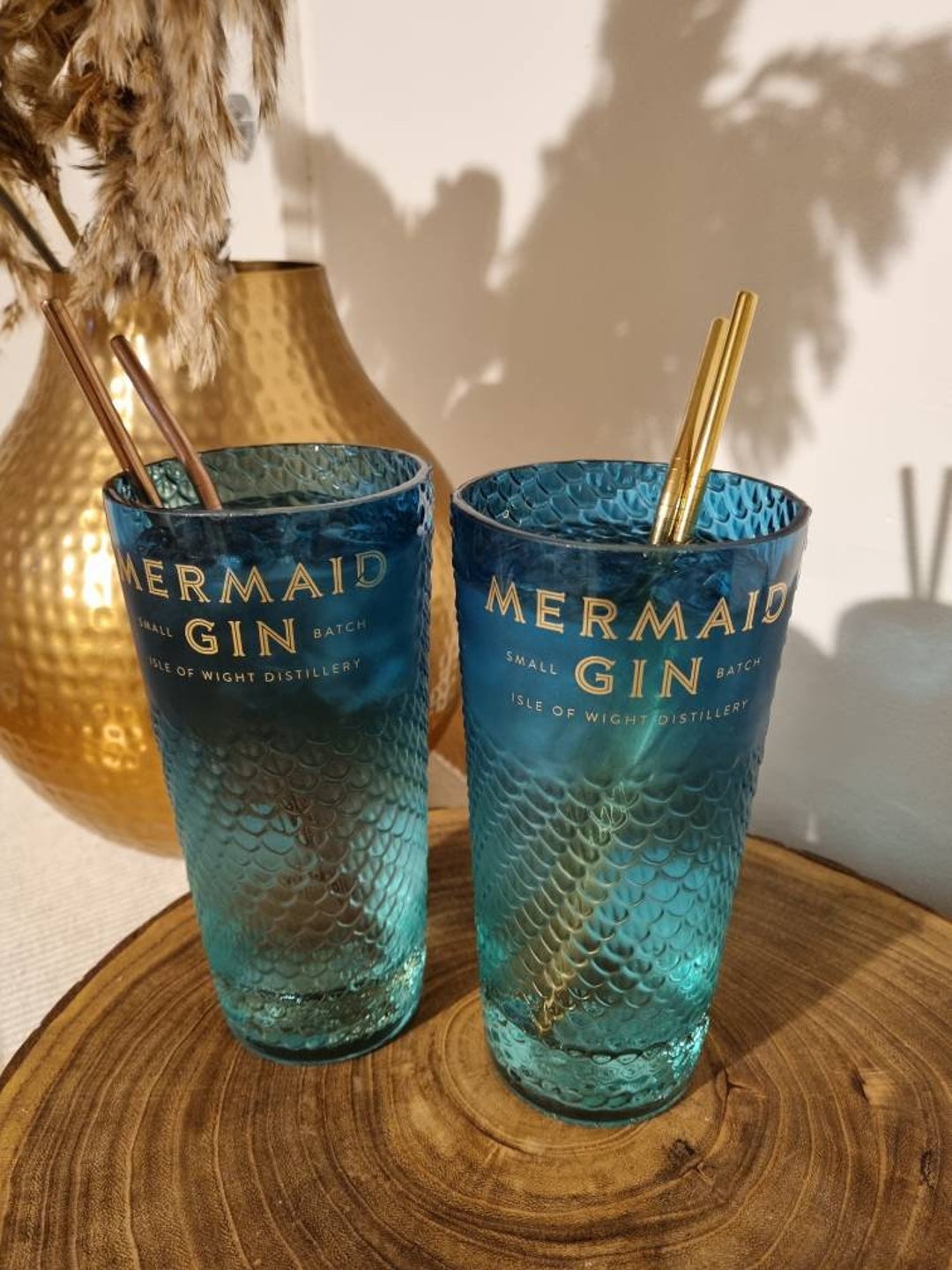 Mermaid Gin Bottle Gin Glasses Etsy UK