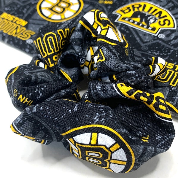 NHL Boston Bruins Scrunchie | Hair Ties | Hair Scrunchies | Hair Elastics