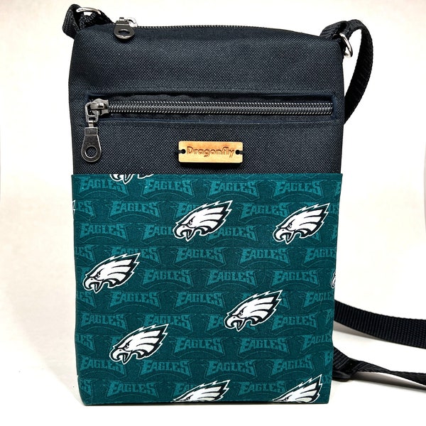 Sac à bandoulière réglable NFL Philadelphia Eagles |Sac à bandoulière| Sac bandoulière à fermeture éclair |Sac de voyage |Sac banane |Sac messager | Sac de marche