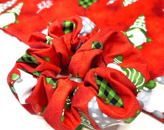 Christmas Gnome Scrunchie | Hair Ties | Hair Scrunchies | Hair Elastics